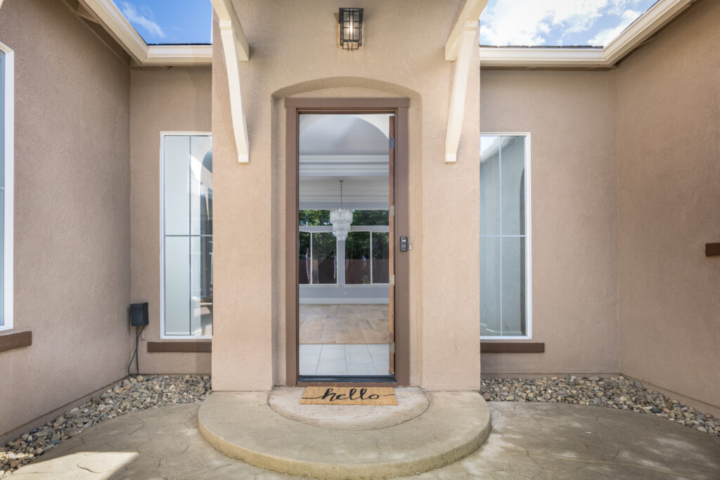 Front door welcome mat in Elk grove